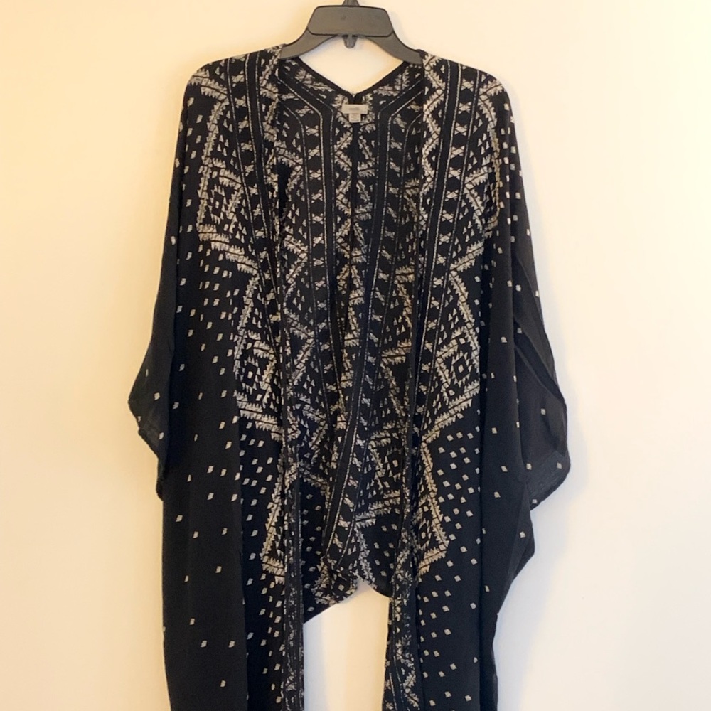 Ecote Black & Beige Kimono Wrap-One Size